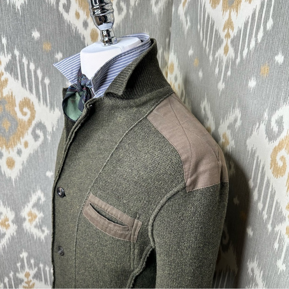 Ralph Lauren RLX Olive Green Lamb-Wool Knit Utility Field Jacket - Picture 9 of 16